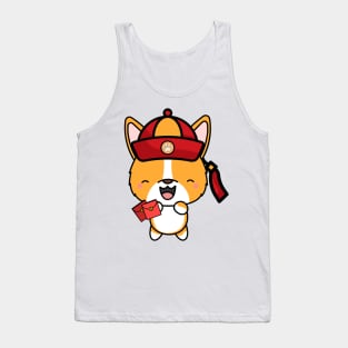 Cute corgi ready for lunar new year Tank Top